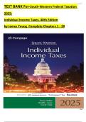 TEST BANK For-South-Western Federal Taxation 2025: Individual Income Taxes, 48th Edition by James Young  Complete Chapters 1 - 20