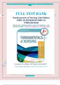 Test Bank for Fundamentals of Nursing 11th Edition (Elsevier; February 7, 2022) by Potter, Perry, Stockert and Hall, ISBN No; 9780323810340, all 50 Chapters Covered (NEWEST 2024)