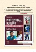  FULL TEST BANK FOR  PROFESSIONAL NURSING: CONCEPTS & CHALLENGES 10TH EDITION BY BETH BLACK PHD RN FAAN || LATEST EDITION WITH ALL VERIFIED ANSWERS TO ALL CHAPTERS (01 – 16). GRADE A+ TO CONCEPTS & CHALLENGES 10TH EDITION