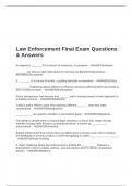 Law Enforcement Final Exam Questions & Answers