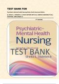 TEST BANK FOR Psychiatric-Mental Health Nursing Ninth, North American Edition by SHEILA L. VIDEBECK || LATEST EDITION WITH ALL VERIFIED ANSWERS TO ALL CHAPTERS. 100% GRADE A+