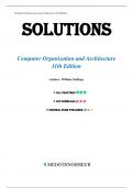 Solutions Manual For Computer Organization and Architecture 11th Edition By William Stallings, All Chapters 1-21