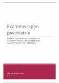 M2S1 PSYCHIATRIE - Examenvragen