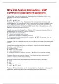 QTM 250 Applied Computing - GCP summative assessment Questions And Answers Already Graded A+