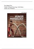 Test Bank For Vander’s Human Physiology 16th Edition By  Eric Widmaier| All Chapters | Latest Edition 