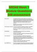 NR548 Week 1 Module assessment_NR548/ NR 548 Questions and answers | 100% satisfaction guaranteed - Chamberlain