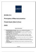 ECON 214 Principles of Macroeconomics Exam (Qns & Ans) 2025 LU