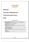 MGT2037 Principles of Management Finals Exam (Qns & Ans) 2025 SU