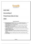 ACC1002 Accounting II Finals Exam (Qns & Ans) 2025 SU