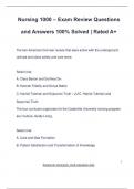 Nursing 1000 – Exam Review Questions and Answers 100% Solved | Rated A+