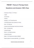 PMHNP- Theory & Therapy Exam Questions and Answers 100% Pass