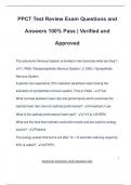 PPCT Test Review Exam Questions and Answers 100% Pass | Verified and Approved