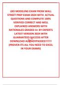 LBO MODELING EXAM FROM WALL STREET PREP EXAM 2024 WITH  ACTUAL QUESTIONS AND COMPLETE 100% VERIFIED CORRECT AND WELL EXPLAINED ANSWERS WITH RATIONALES GRADED A+ BY EXPERTS LATEST VERSION 2024 WITH GUARANTEED SUCCESS AFTER DOWNLOAD ALREADYPASSED!!!!!!! (PR