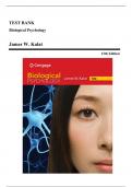 Test Bank - Biological Psychology, 13th Edition (Kalat, 2019), Chapter 1-14 | All Chapters