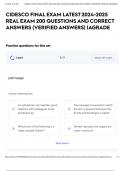 CIDESCO FINAL EXAM LATEST 2024-2025 REAL EXAM 200 QUESTIONS AND CORRECT ANSWERS (VERIFIED ANSWERS) |AGRADE