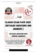 CLA2601 EXAM PACK 2025  {DETAILED QUESTIONS AND ANSWERS }