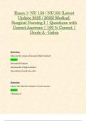 Exam 1: NU 158 / NU158 (Latest Update 2025 / 2026) Medical-Surgical Nursing I | Questions with Correct Answers | 100 % Correct | Grade A - Galen