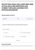 ECN 211 FINAL EXAM ASU LATEST 2024-2025 ACTUAL EXAM 200 QUESTIONS AND CORRECT DETAILED ANSWERS WITH RATIONALES|AGRADE