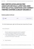 ESRI CERTIFICATION:ARCGIS PRO ASSOCIATE 2101 EXAM LATEST 2024-2025 WITH 106 ACTUAL QUESTIONS AND CORRECT VERIFIED ANSWERS ALREADY GRADED A+