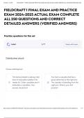 FIELDCRAFT 1 FINAL EXAM AND PRACTICE EXAM 2024-2025 ACTUAL EXAM COMPLETE ALL 250 QUESTIONS AND CORRECT DETAILED ANSWERS (VERIFIED ANSWERS)