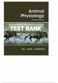 ANIMAL PHYSIOLOGY 4TH EDITION TEST BANK BY HILLS, WYSE, ANDERSON