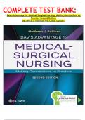 COMPLETE TEST BANK: Davis Advantage for Medical-Surgical Nursing: Making Connections to Practice Second Edition by Janice J. Hoffman PhD Latest Update.