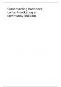 CONTENTMARKETING EN COMMUNITYBUILDING BASISBOEK samenvatting HSL jaar 2 24/25