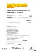 2024 Pearson Edexcel Level 1/Level 2 GCSE  Portuguese 1PG0/1H PAPER 1: Listening and  understanding in Portuguese. With Marking  Scheme Merged.