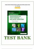 Test Bank for Bontrager’s Textbook of Radiographic Positioning and Related Anatomy 9th Edition John Lampignano, Leslie E. Kendrick 