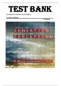 TEST BANK FOR Sensation and Perception 9th Edition by E. Bruce Goldstein , ISBN: 9781133958499 |All Chapters Verified| Guide A+