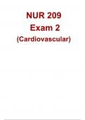 NUR 209 Exam 2 (Cardiovascular) (Latest Update 2024 / 2025) Questions and Answers |100% Verified Correct Answers | complete solution | Grade A+