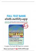 ISBN: 9781975123048  Test Bank for Community and Public Health Nursing: Promoting the Public's Health, 10th Edition (Rector, 2024), Chapter 1-30 + Pre-Lecture Quizzes | All Chapters