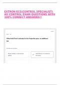 EXTRON ECS(CONTROL SPECIALIST) AV CONTROL EXAM QUESTIONS WITH 100% CORRECT ANSWERS!!