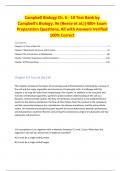 Campbell Biology Ch. 6 - 10 Test Bank by Campbell's Biology, 9e (Reece et al.)|400+ Exam Preparation Questions, All with Answers Verified 100% Correct