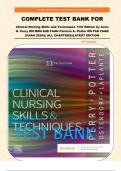 COMPLETE TEST BANK FOR Clinical Nursing Skills and Techniques 11th Edition by Anne G. Perry RN MSN EdD FAAN Patricia A. Potter RN PhD FAAN (FAAN 2024)|| ALL CHAPTERS||LATEST EDITION