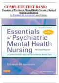 COMPLETE TEST BANK: Essentials of Psychiatric Mental Health Nursing - Revised Reprint 2nd Edition by Elizabeth M. Varcarolis Latest Update.