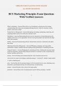 BCS Marketing Principles Exam Questions With Verified Answers