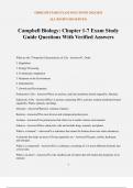 Campbell Biology: Chapter 1-7 Exam Study Guide Questions With Verified Answer