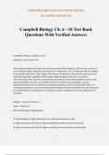 Campbell Biology Ch. 6 - 10 Test Bank Questions With Verified Answers