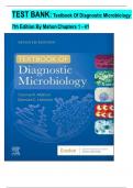 TEST BANK: Textbook Of Diagnostic Microbiology  7th Edition By Mahon Chapters 1 - 41