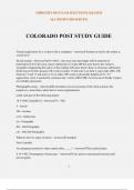 COLORADO POST STUDY GUIDE