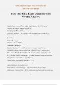 ECE 1004 Final Exam Questions With Verified Answers