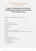 Chapter 5: Hormones and the Brain for Physiological Psychology. Exam Questions With Verified Answers