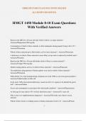 HMGT 1450 Module 8-10 Exam Questions With Verified Answers