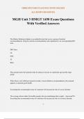 MGH Unit 3 HMGT 1450 Exam Questions With Verified Answers