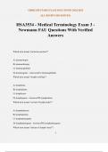 HSA3534 - Medical Terminology Exam 3 - Newmann FAU Questions With Verified Answers