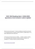 SOC 304 Reading Quiz 1 2024-2025 Questions And Answers Latest Update