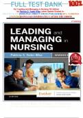                             FULL TEST BANK                          For Leading and Managing in Nursing 7th Edition by Patricia S. Yoder-Wise Latest Update Graded A+    