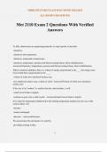 Met 2110 Exam 2 Questions With Verified Answers