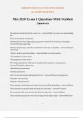 Met 2110 Exam 1 Questions With Verified Answers